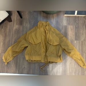 Athleta Arrival Mustard Bomber Windbreaker Adjustable Jacket